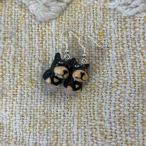 Beaded dog earrings